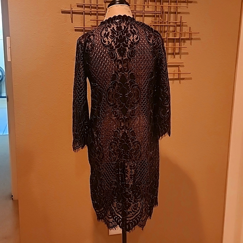 NWOT Isaac Mizrahi Lace Duster Black Sz XXS - Picture 7 of 12